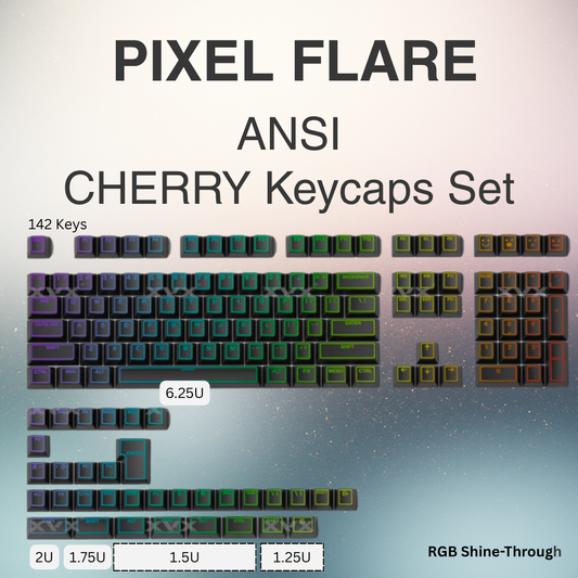Pixel Flare ANSI CHERRY Keycaps Set